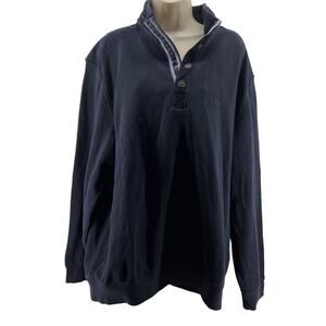 Claudio Campione Mens Pullover Navy XXL 1/2 Zip Snap Closure